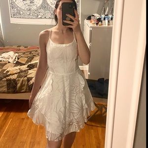 White floral fit and flare summer dress